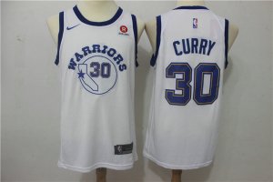 30 Curry 2017-18 Season Warriors Maillot Blanc